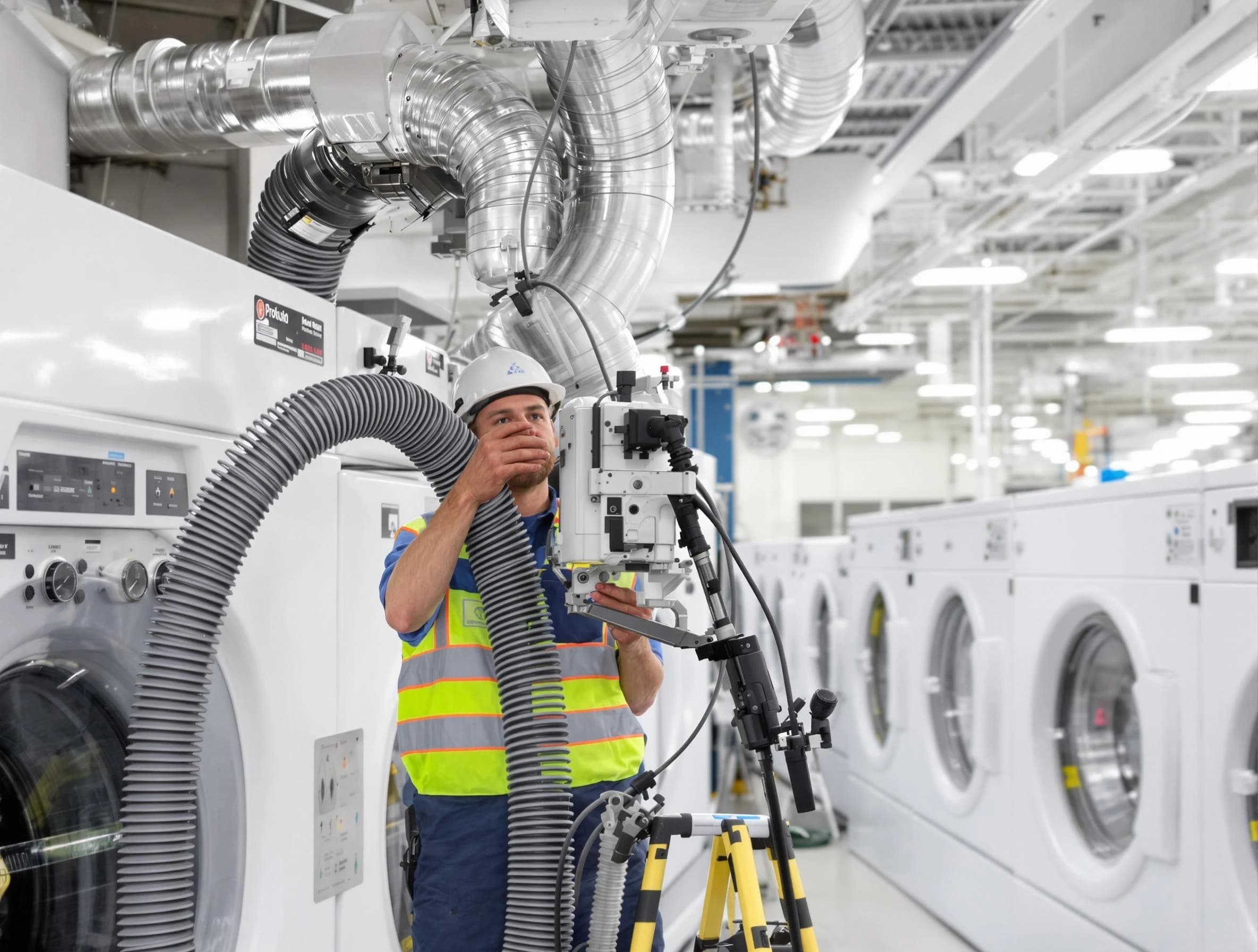 Gunbarrel Dryer Vent Cleaning team performing commercial-grade dryer vent cleaning at a business facility in Gunbarrel