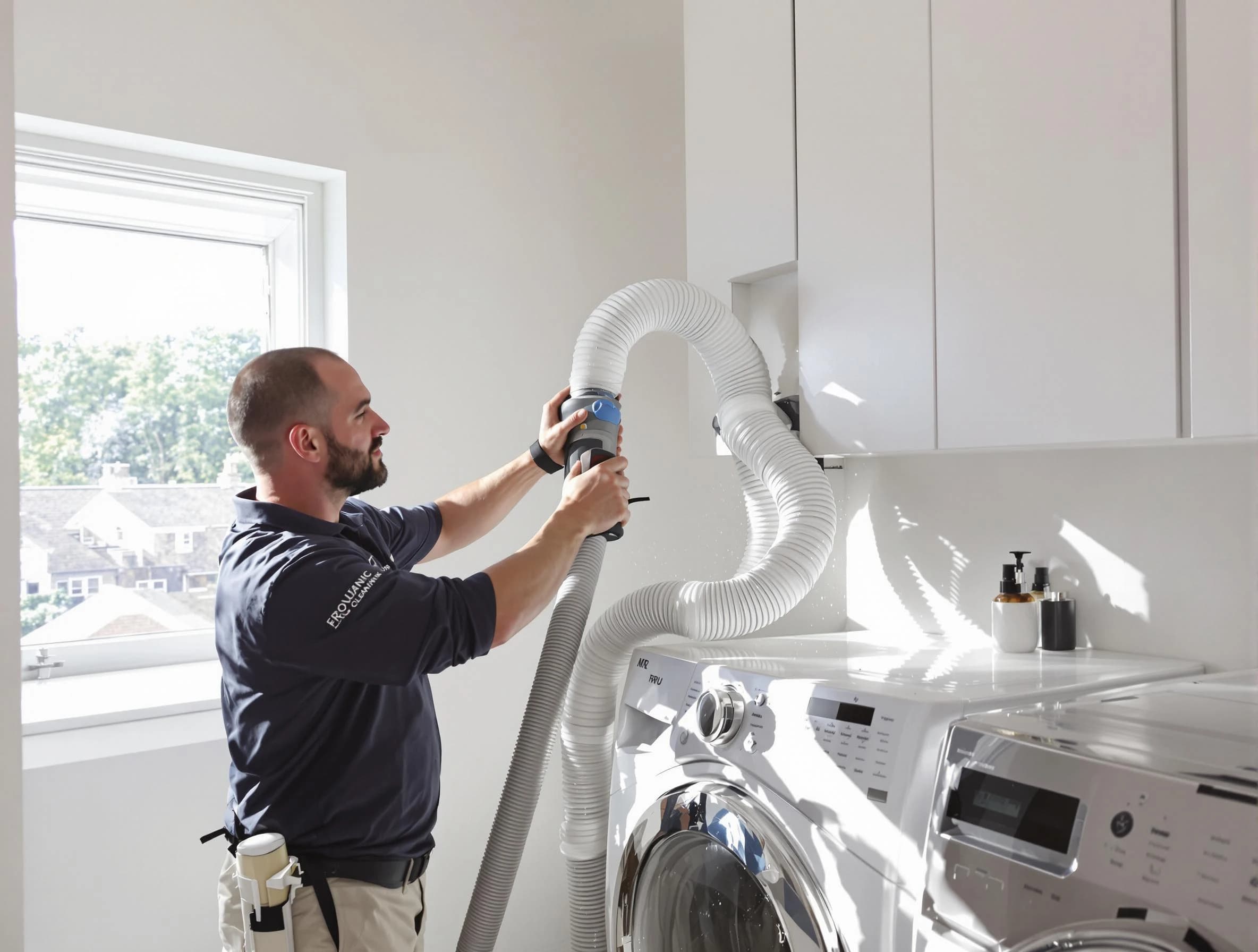 Certified Gunbarrel Dryer Vent Cleaning technician performing dryer vent cleaning in Gunbarrel