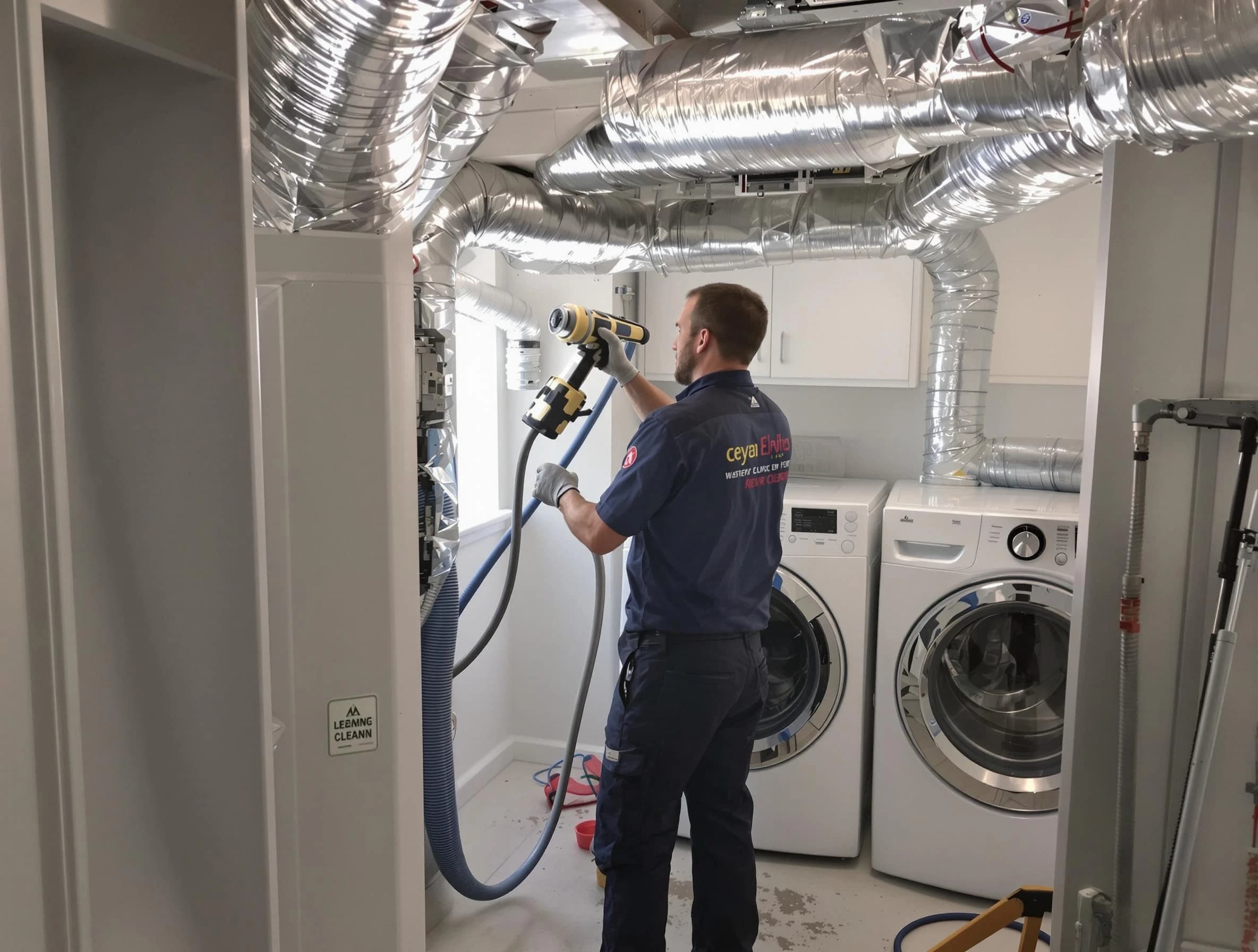 Gunbarrel Dryer Vent Cleaning specialist using advanced equipment for thorough duct cleaning in Gunbarrel