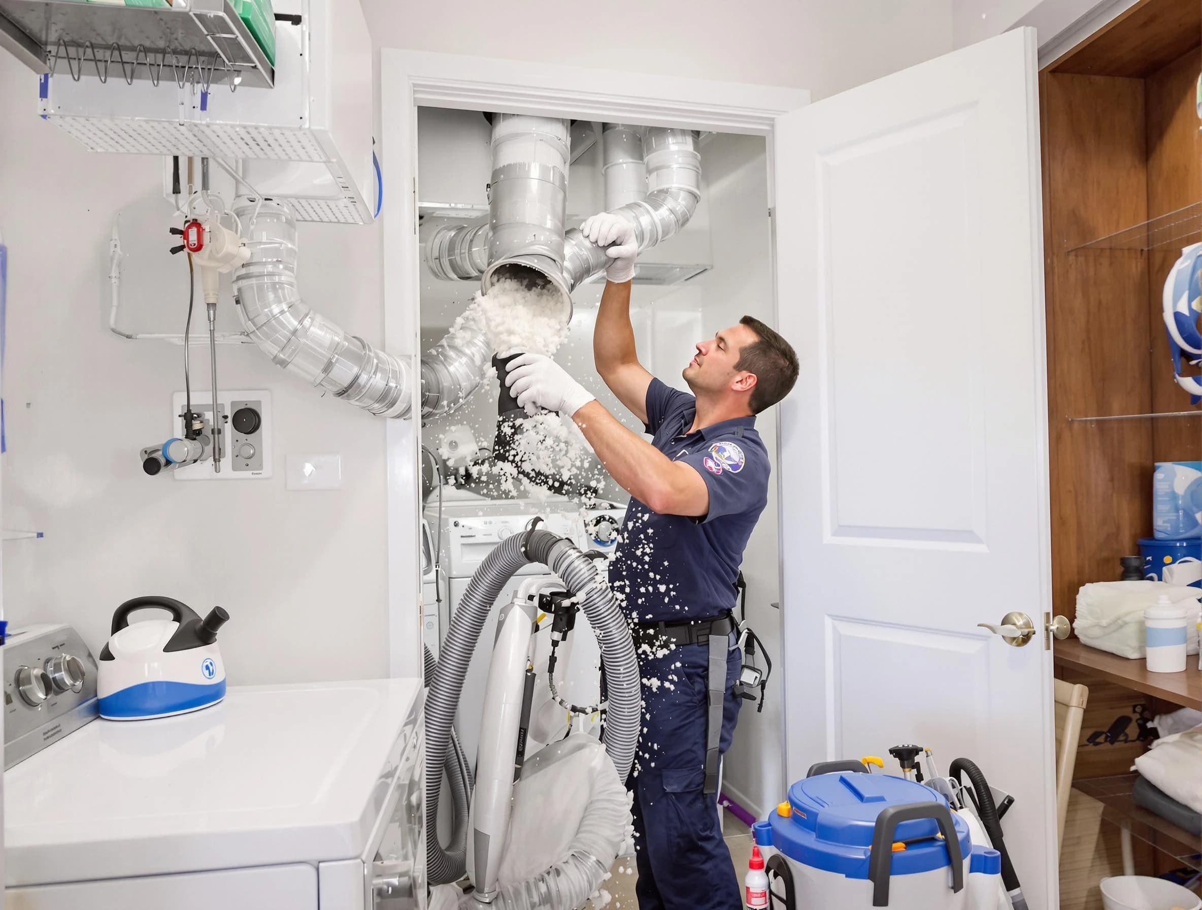 Gunbarrel Dryer Vent Cleaning technician delivering thorough residential dryer vent cleaning service in Gunbarrel